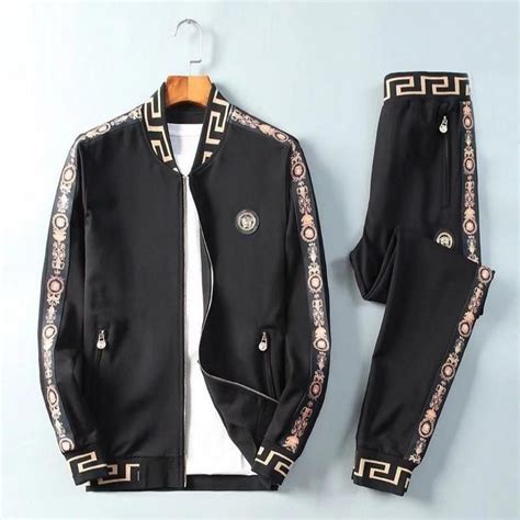 versace jacket men black|Versace tracksuit men's.